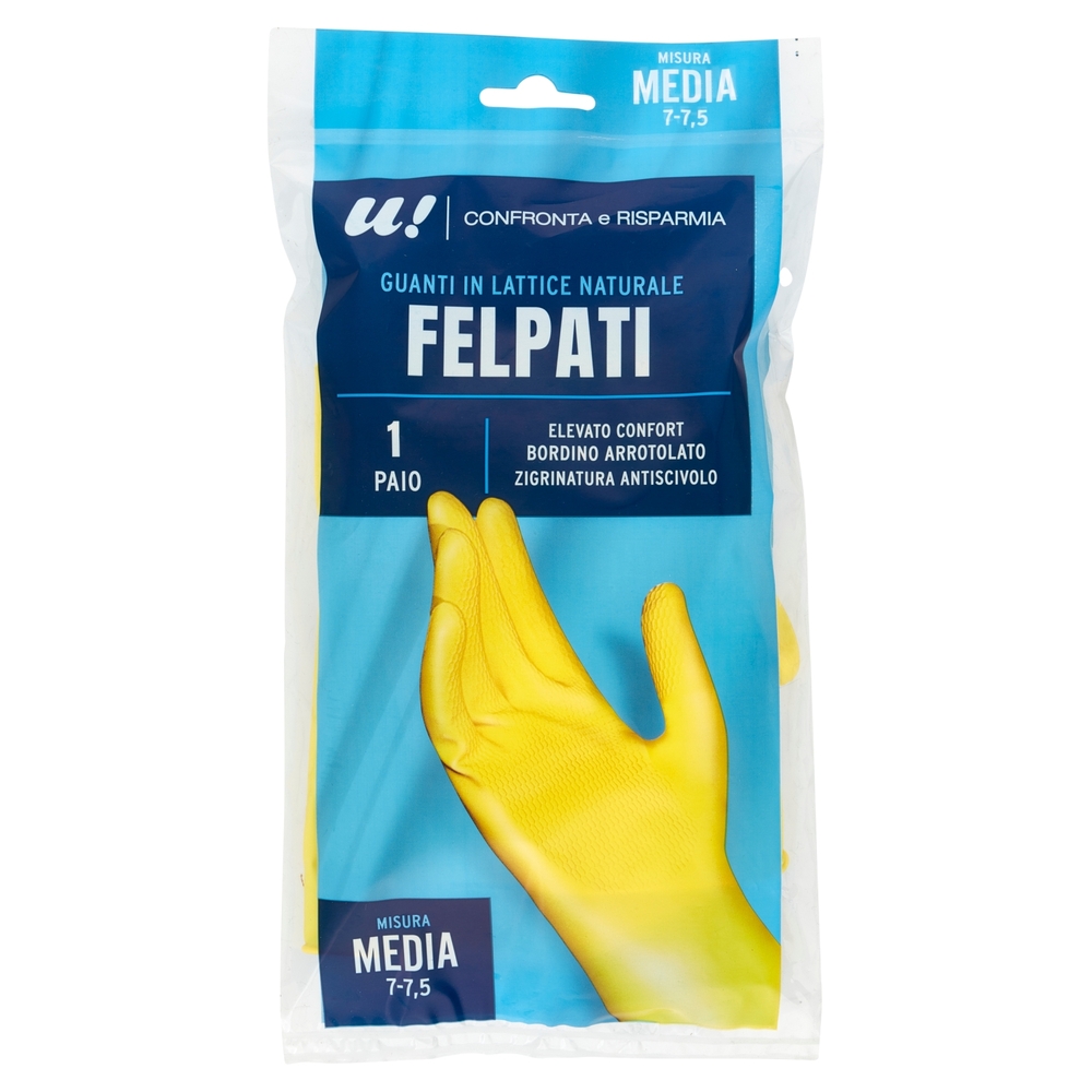 Guanti Felpati in Lattice Naturale 1 Paio Misura Media U! Confronta e Risparmia